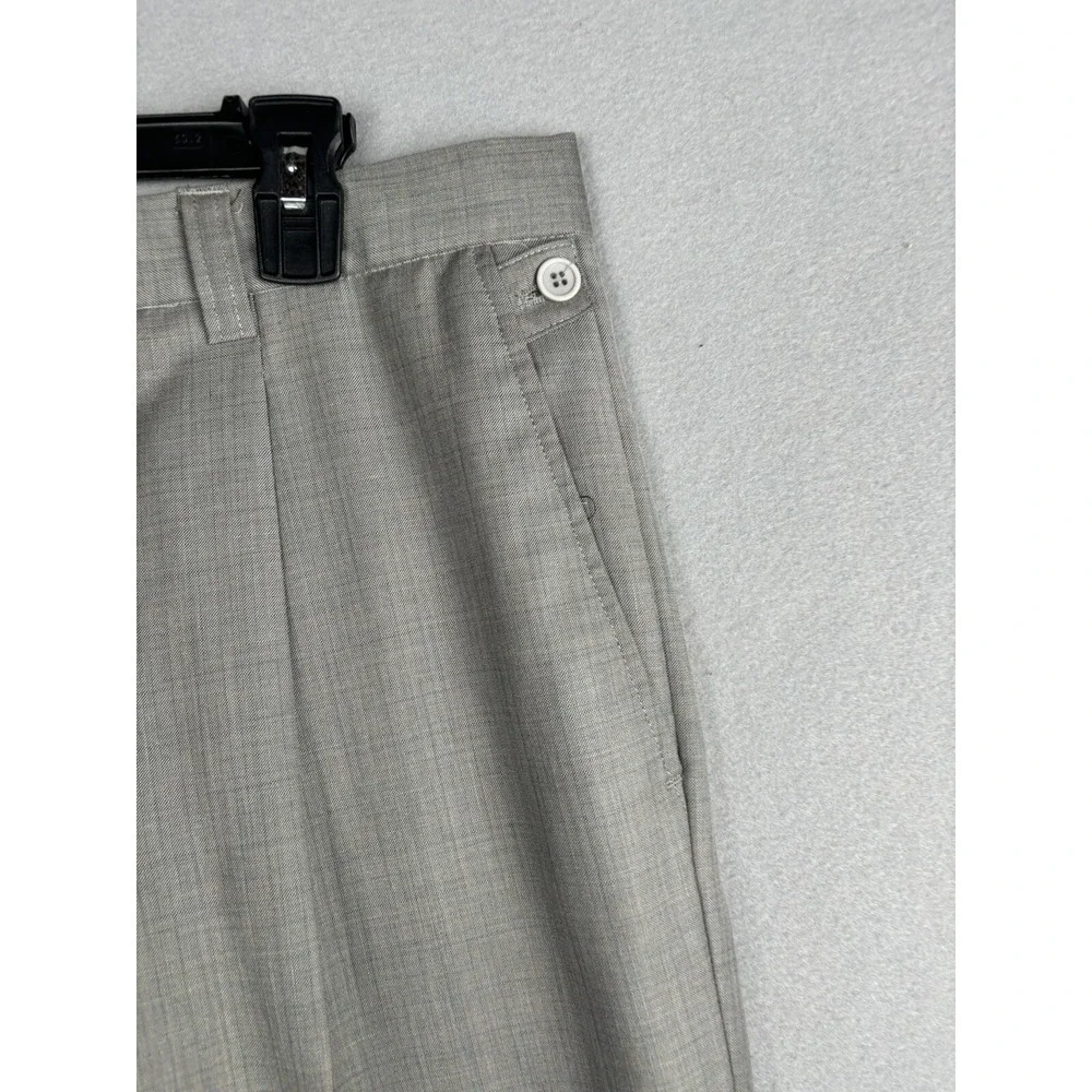 Zacchi Men's Pants 36 Gray Plaid Pleated Front Dress Career Worship Pockets 2890